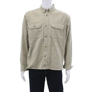 Filson Mens Buttoned Shirt Jacket Beige Size M